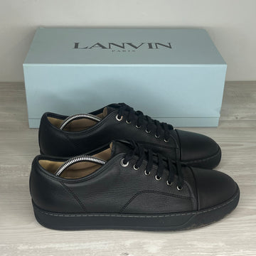 Lanvin Sneakers, Herre 'Sort Læder' Lak Toe (43) 🪨