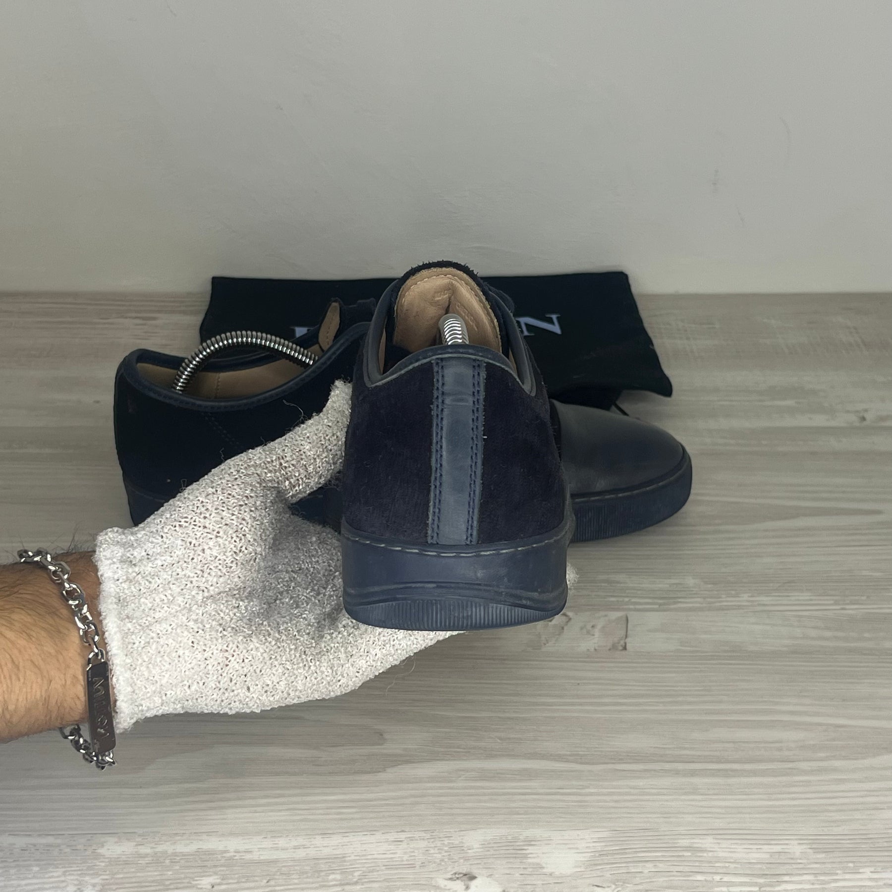 Lanvin Sneakers, Herre 'Navy Suede' Mat Toe (42) 😩