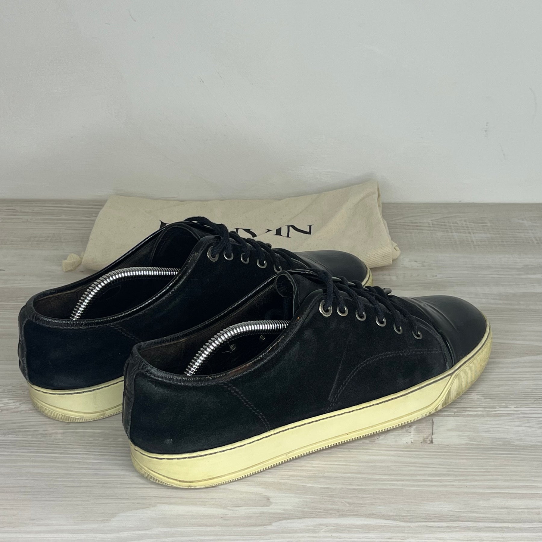 Lanvin Sneakers, Herre 'Navy Suede' Lak Toe (43) 😦