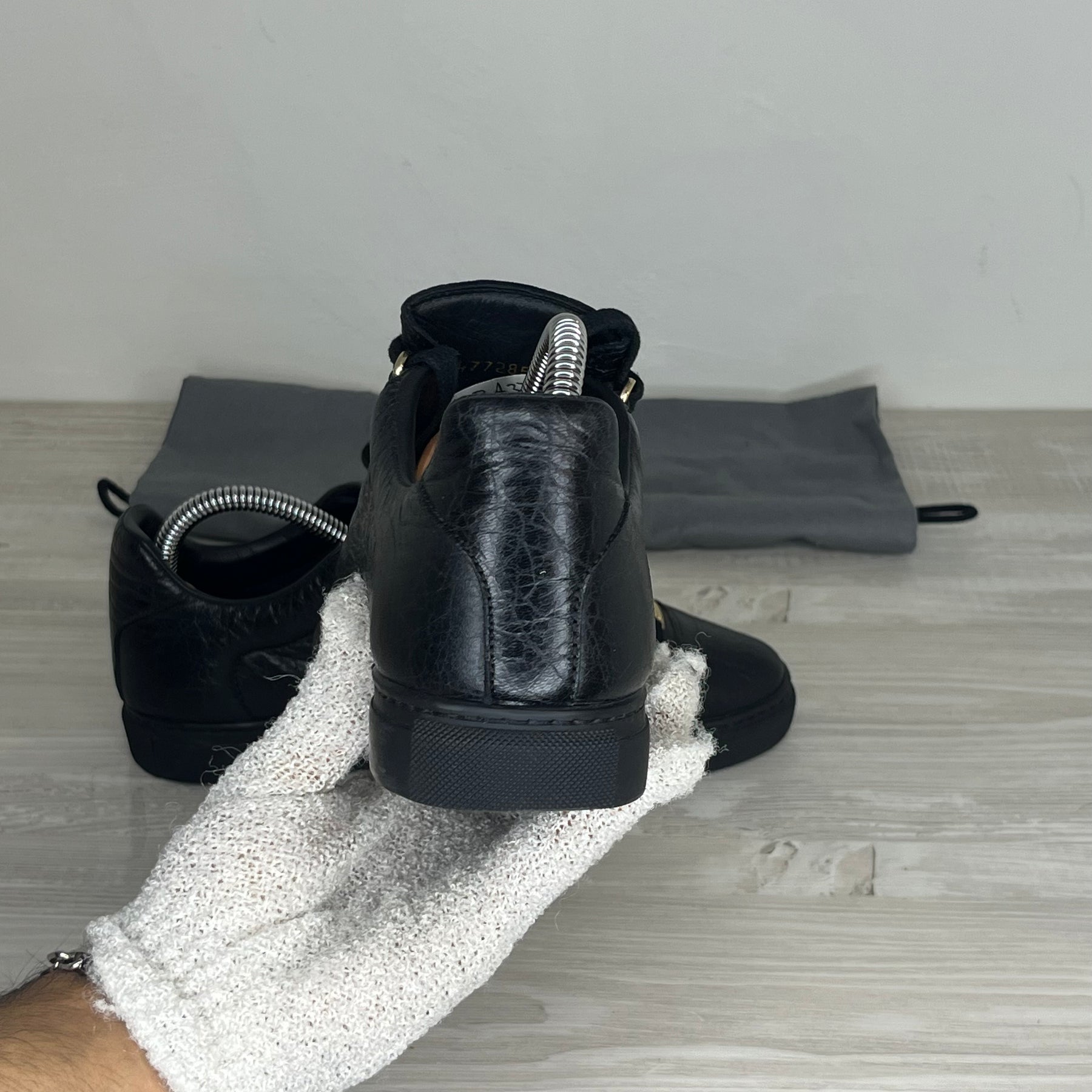 Balenciaga Sneakers, Arena 'Sort' Læder Low Top (37) 🥷🏻