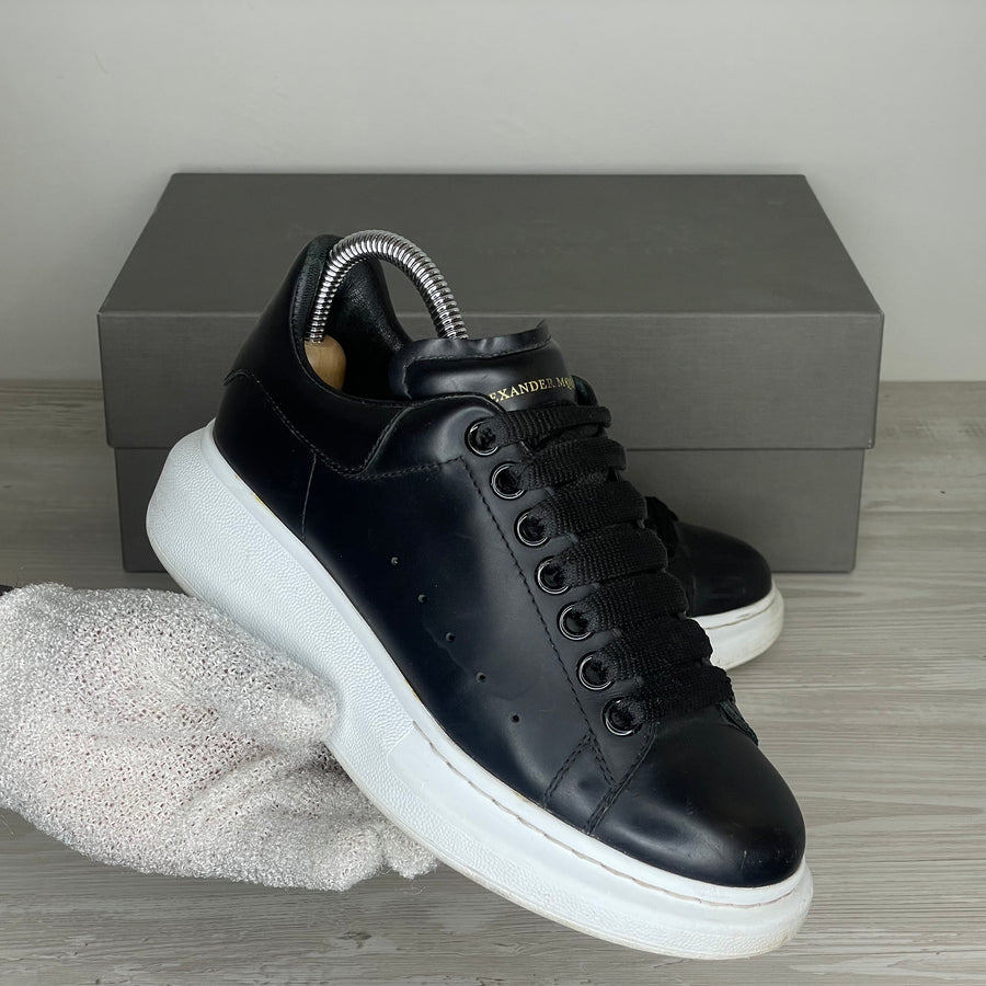 Alexander McQueen Sneakers, 'Sort Læder' Oversized (36.5) 🐼