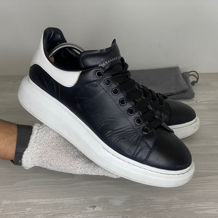 Alexander McQueen Sneakers, 'Sort Læder' Oversized (45) 🫧