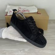 Christian Louboutin Sneakers, 'Sort Ruskind' Junior Spikes (42.5) 🍙