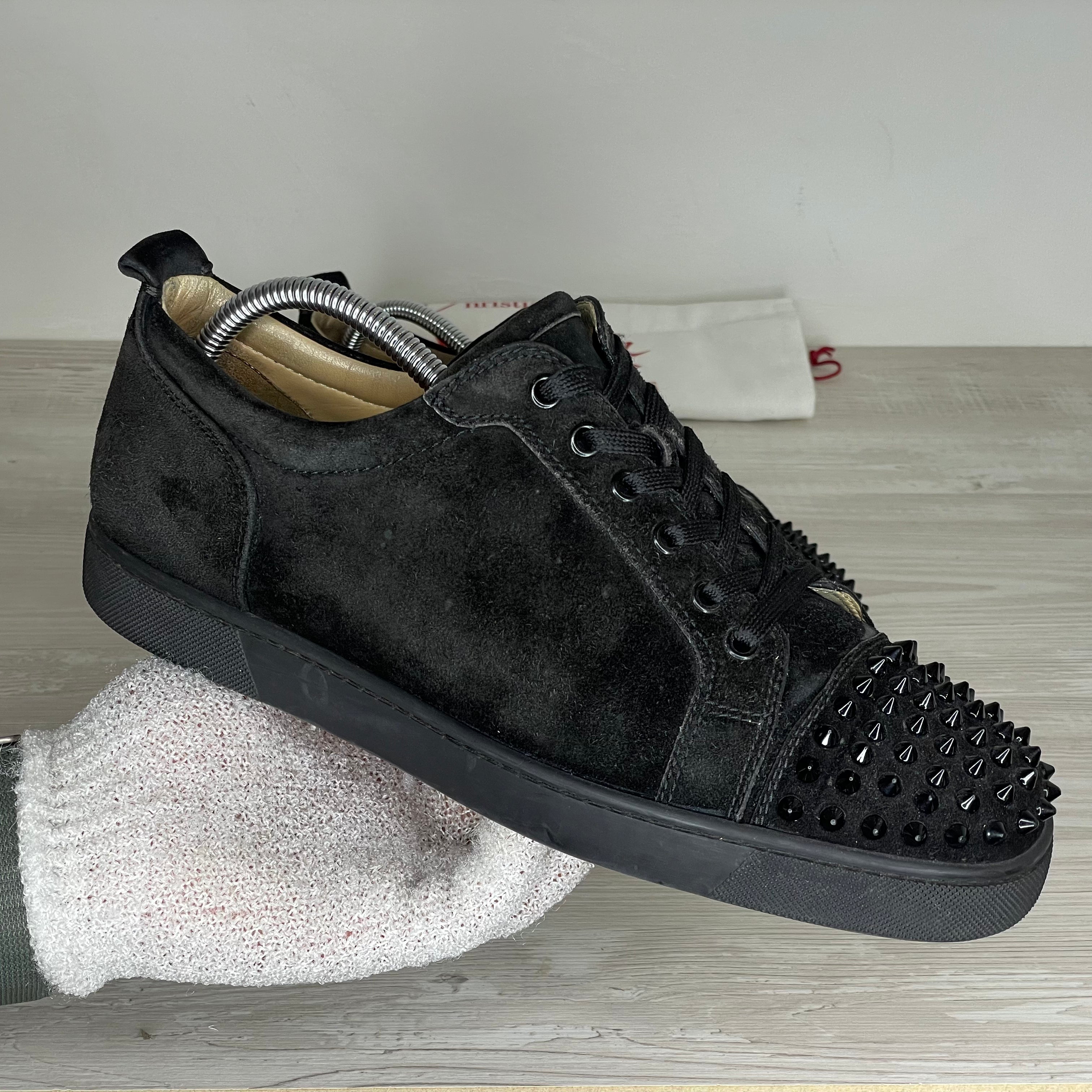 Christian Louboutin Sneakers, Herre 'Sort' Ruskind Junior Spikes (43) 😋