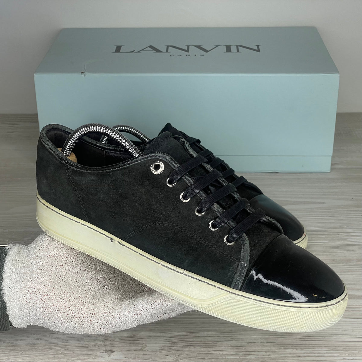 Lanvin Sneakers, Herre 'Sort' Ruskind Lak Toe (40) 🧽