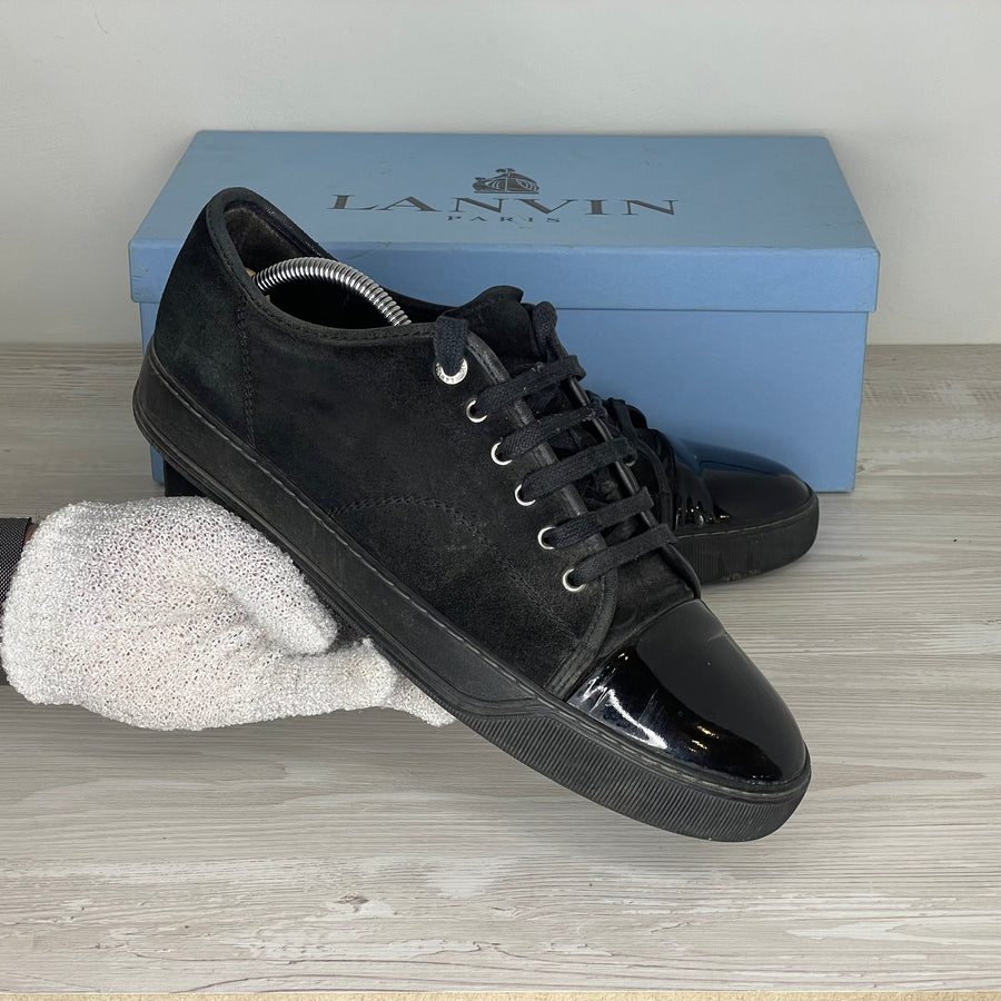 Lanvin Sneakers, 'Sort Ruskind' All Black Lak Toe (43)