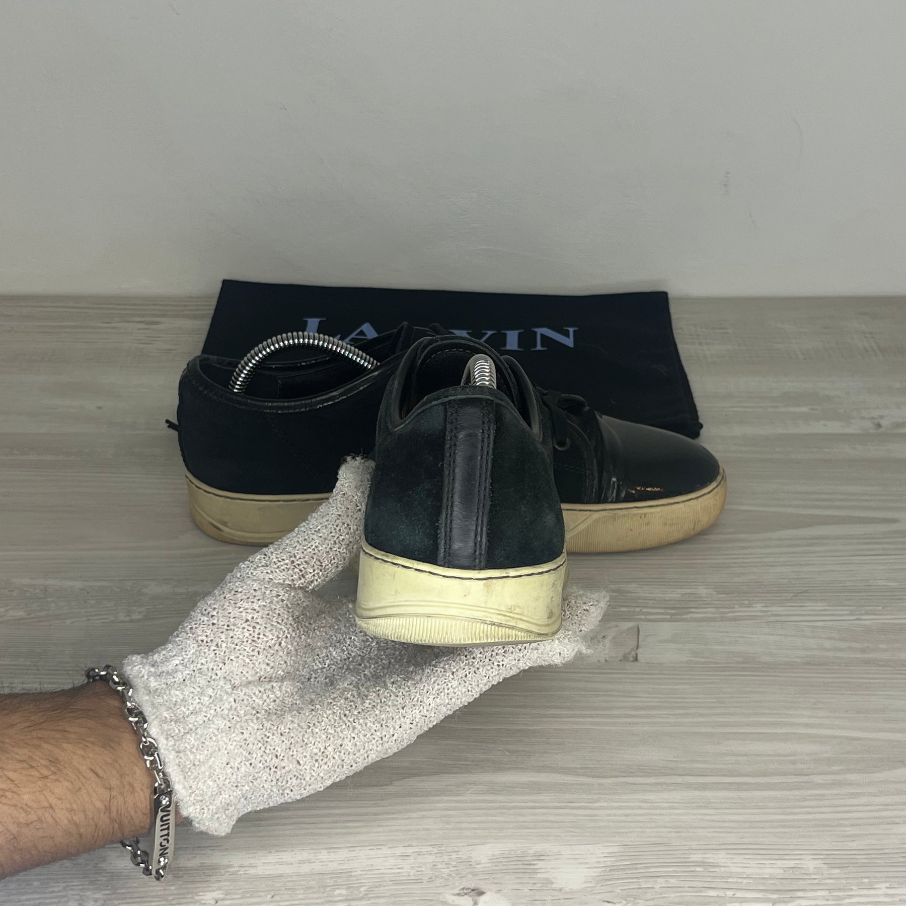 Lanvin Sneakers, Herre 'Sort' Ruskind Lak Toe (39) 😦