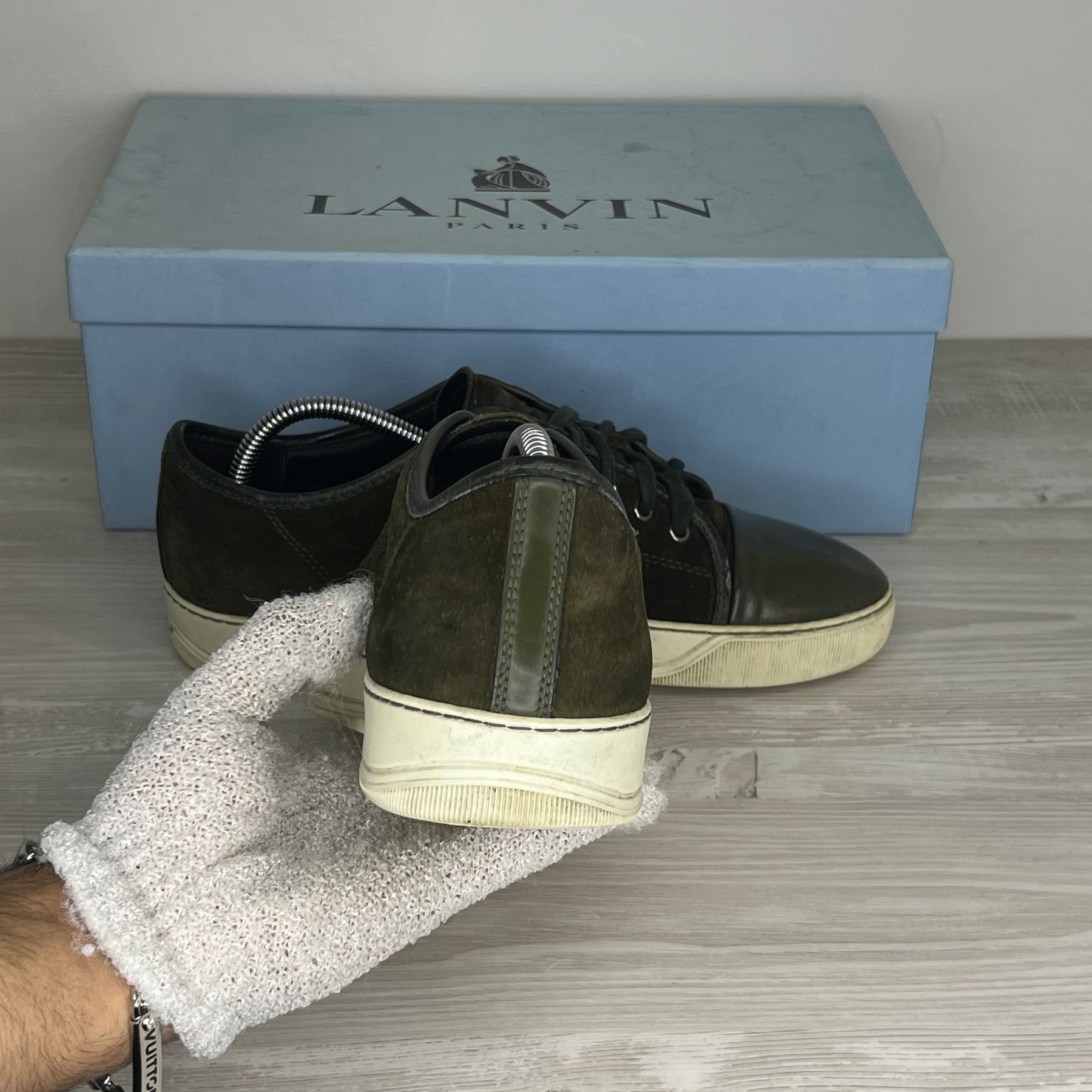 Lanvin Sneakers, Herre 'Grøn' Ruskind Lak Toe (41) 🛢️