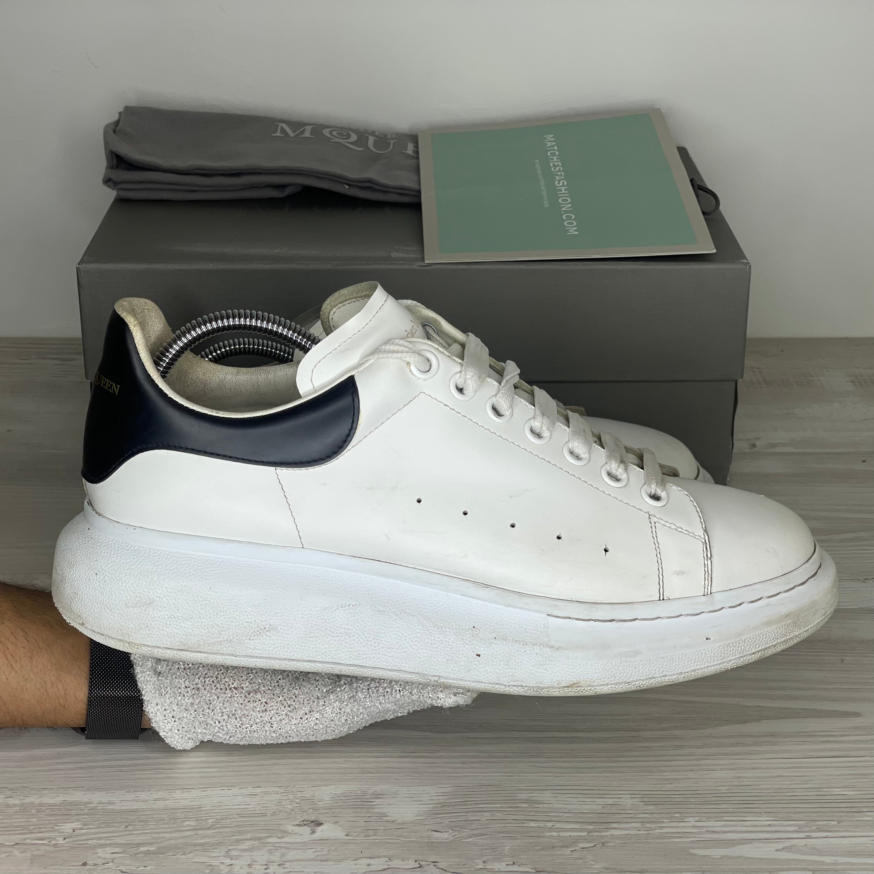 Alexander McQueen Sneakers, 'Hvid Læder' Oversized (44) 🐻