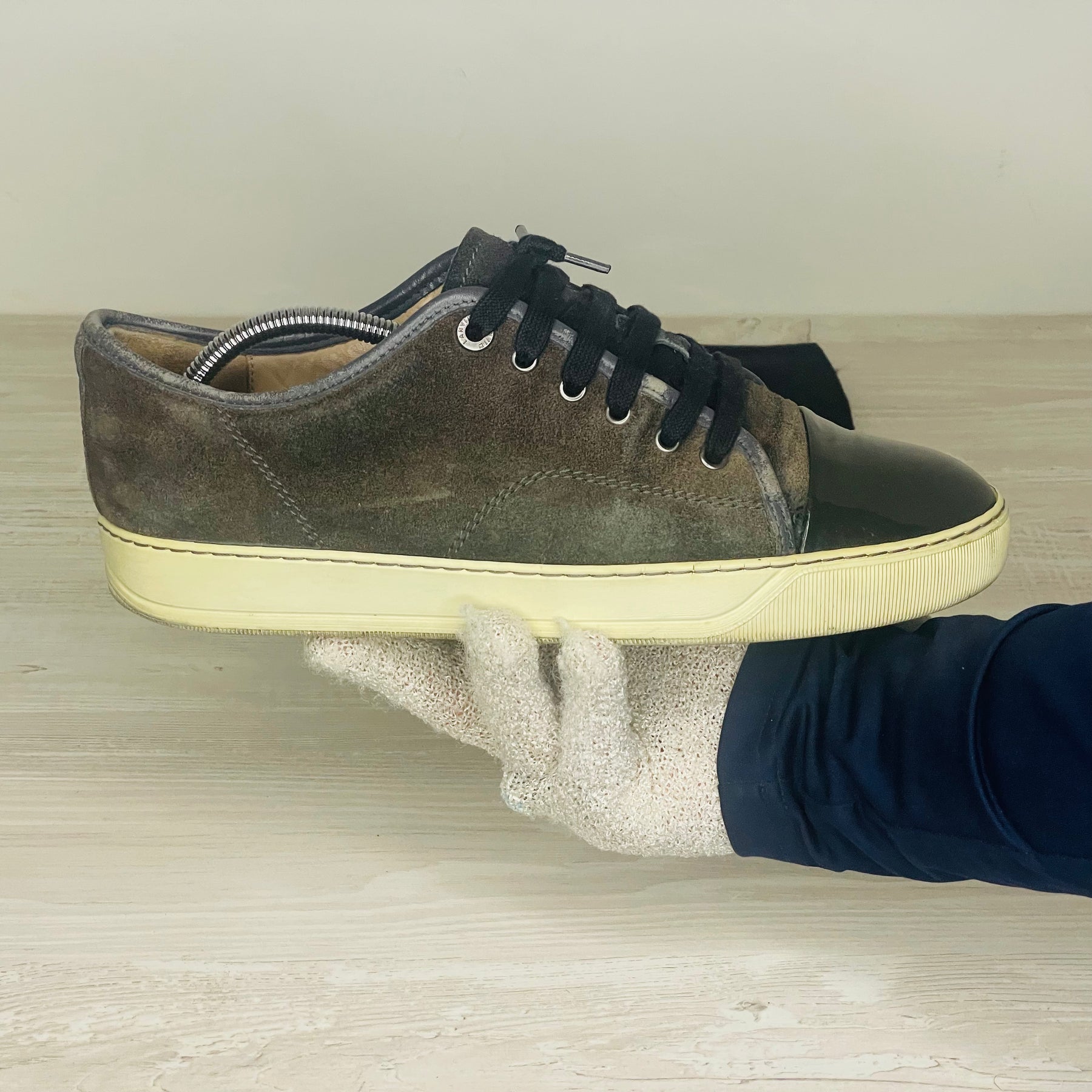 Lanvin Sneakers, Herre 'Elephant Grey' Lak Toe (41) 🎉