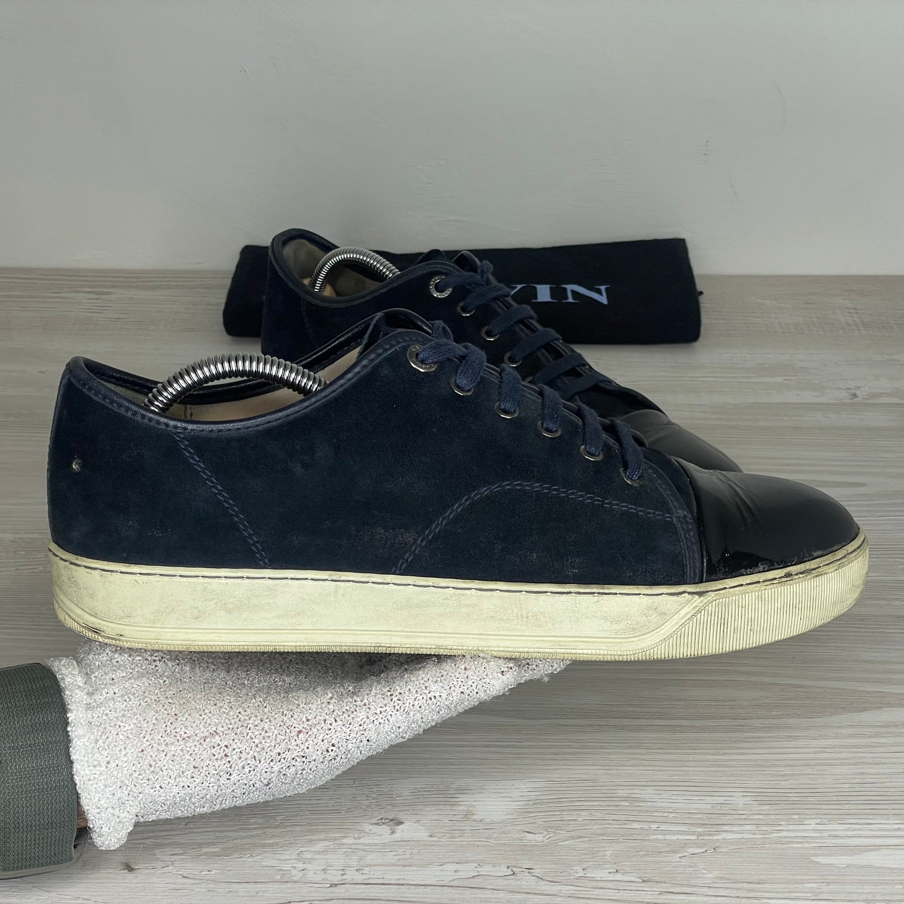 Lanvin Sneakers, Herre 'Mørkeblå' Lak Toe (43) ⛑️