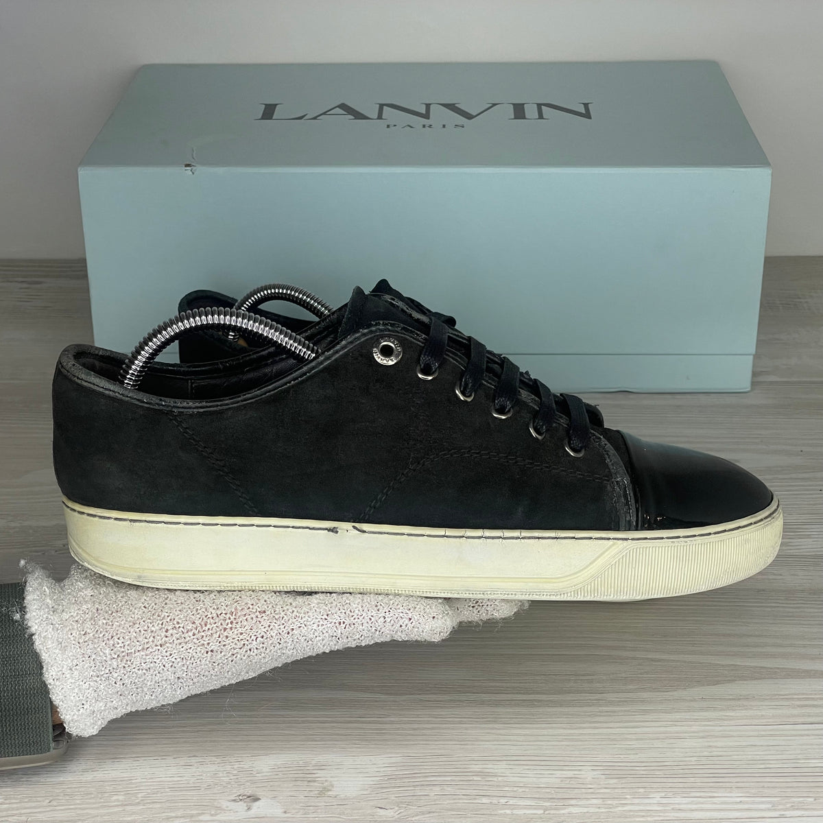 Lanvin Sneakers, Herre 'Sort' Ruskind Lak Toe (40) 🧽