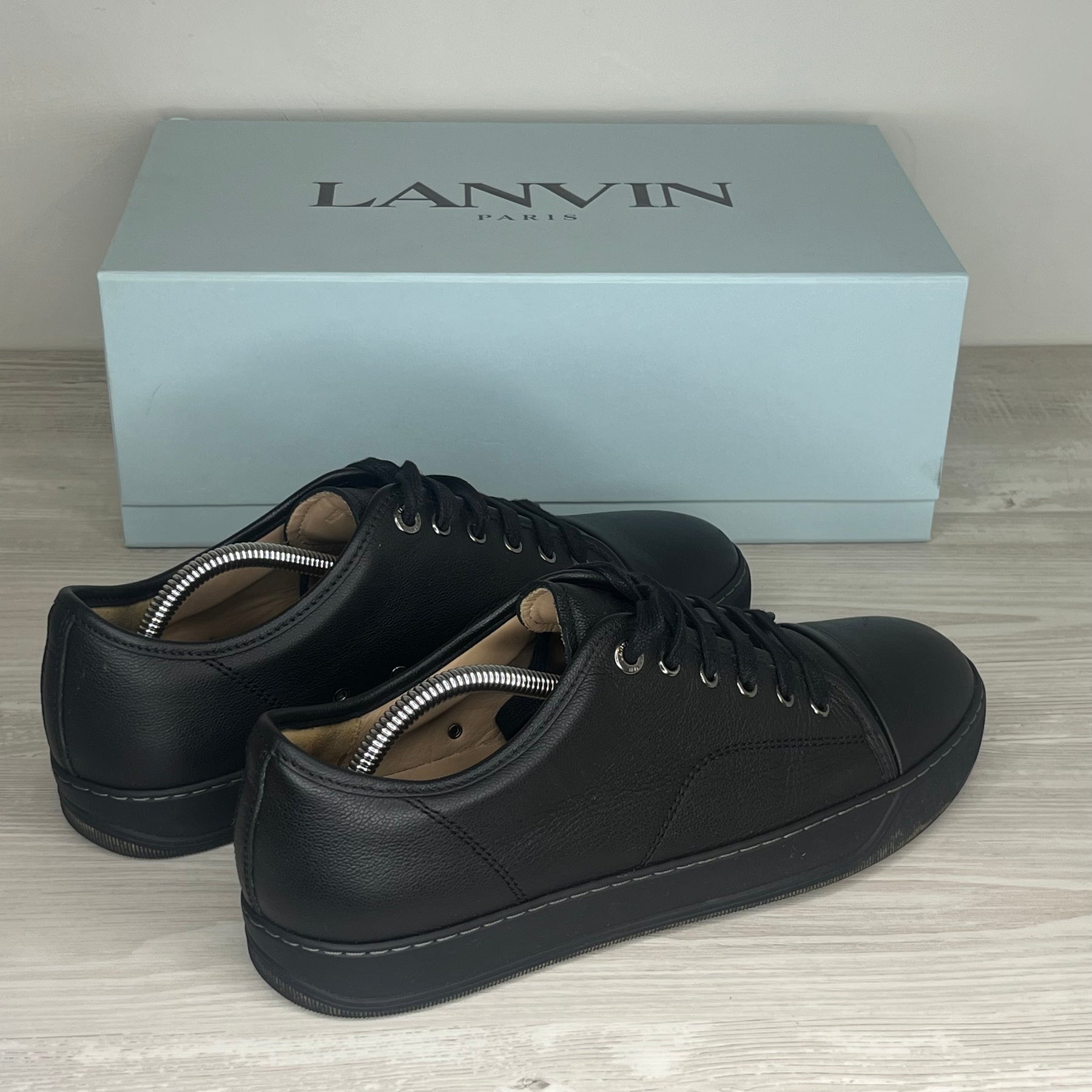 Lanvin Sneakers, Herre 'Sort Læder' Mat Toe (43) 🪨