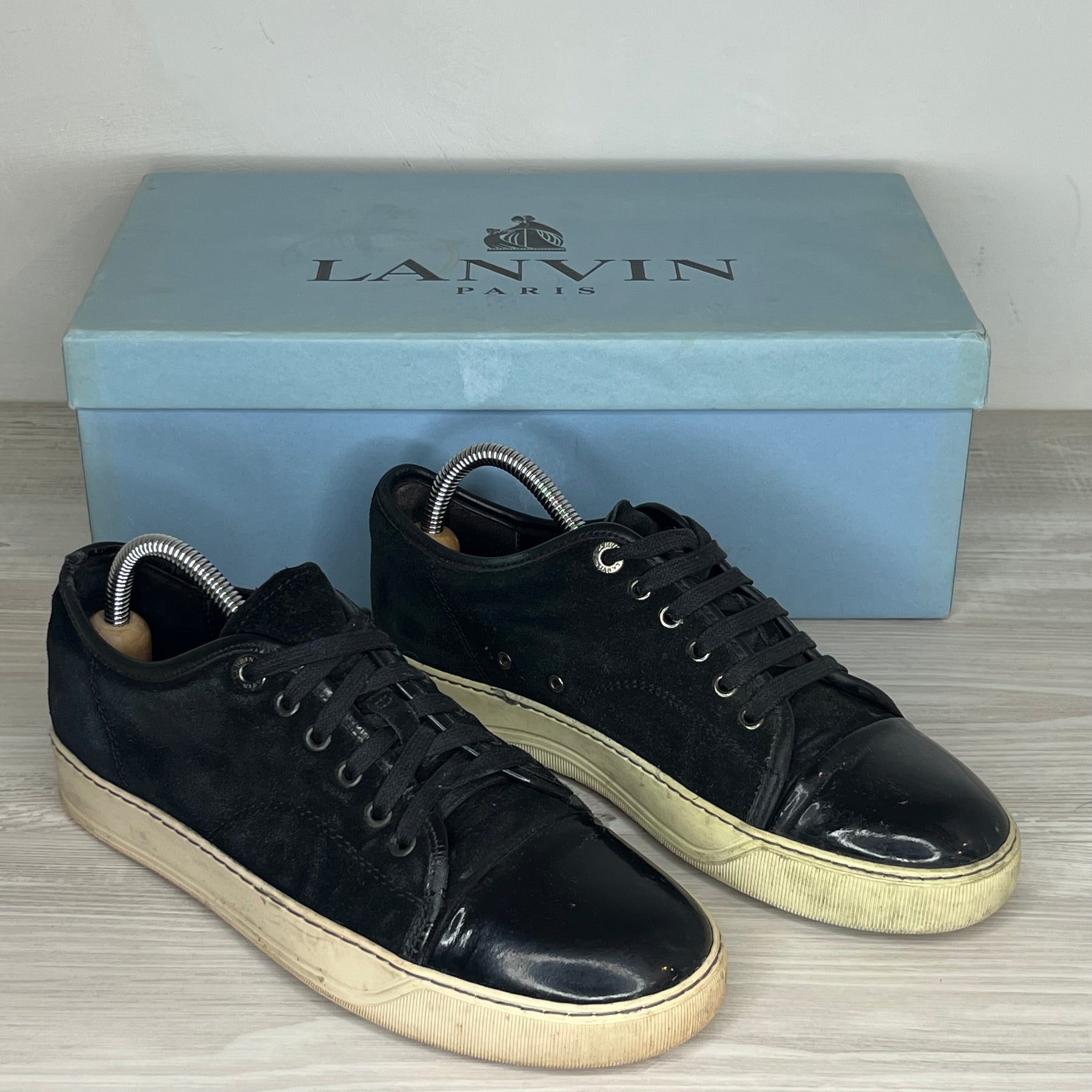 Lanvin Sneakers, Herre 'Black Suede' Lak Toe (39) 🪝