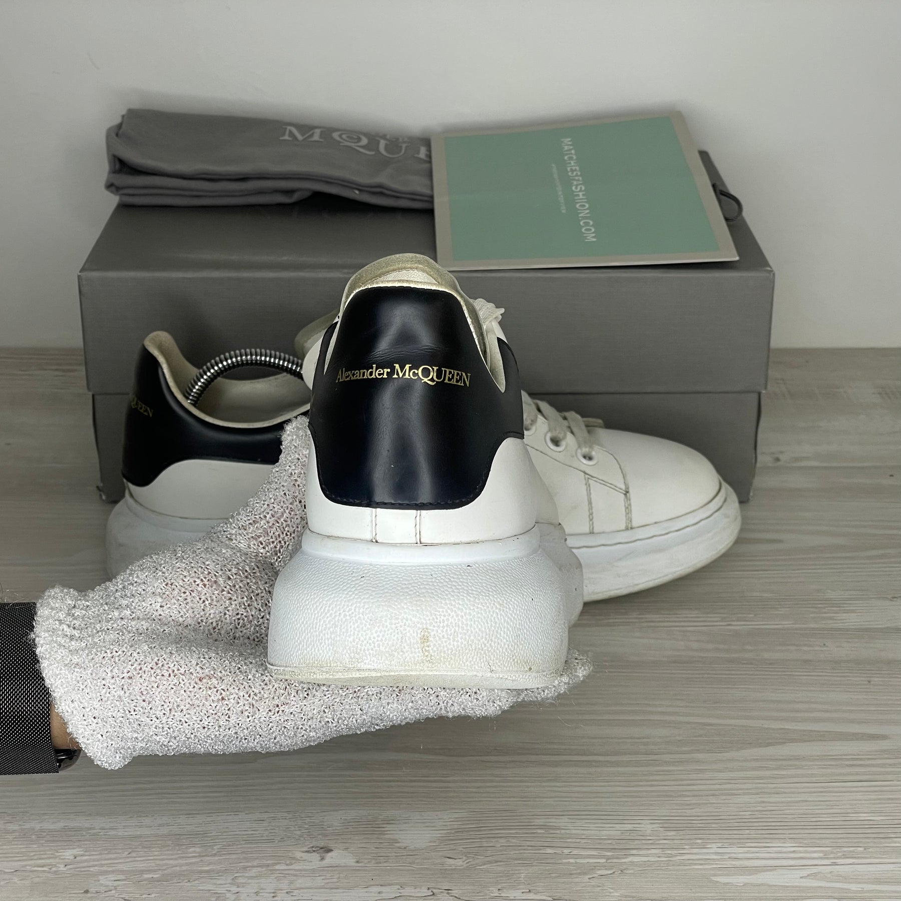 Alexander McQueen Sneakers, 'Hvid Læder' Oversized (44) 🐻