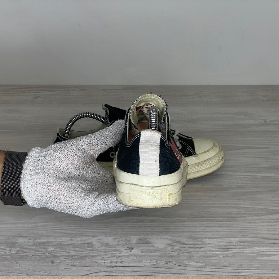 Comme Des Garçons Play X Converse Sneakers, 'Sort Stof' Chuck Taylor Low (37.5) 🧁