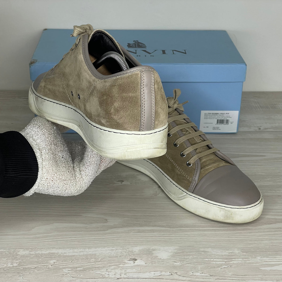 Lanvin Sneakers, Herre 'Beige' Mat Toe (45) 🏀