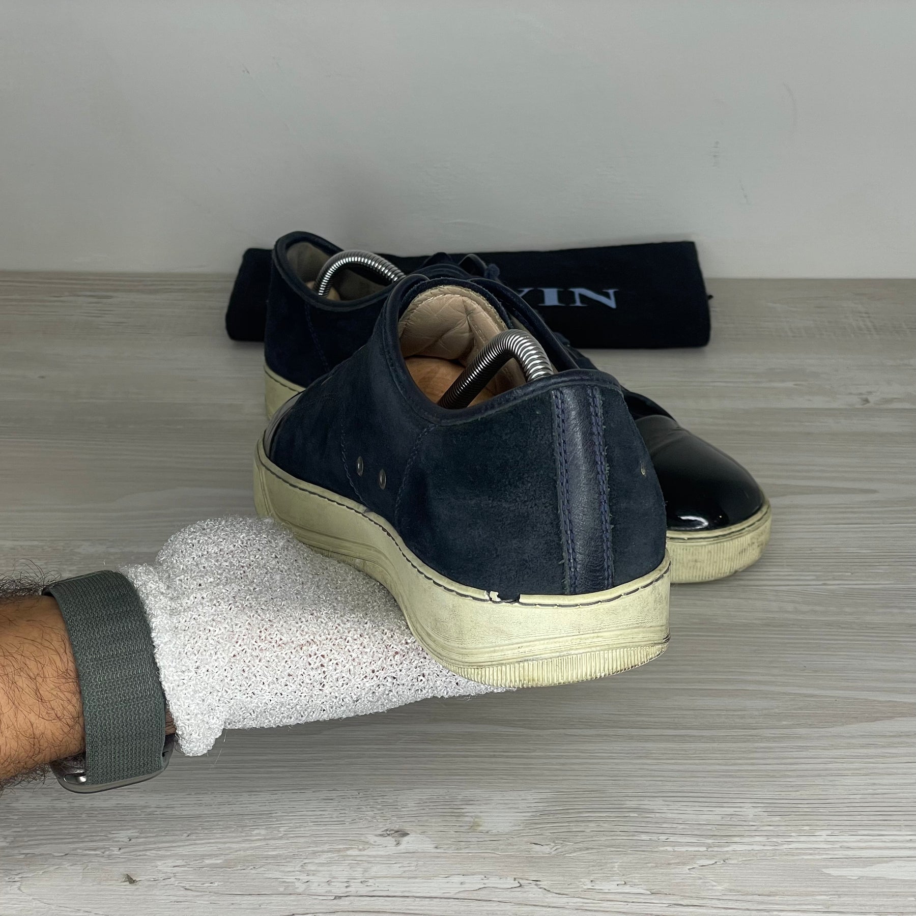 Lanvin Sneakers, Herre 'Mørkeblå' Lak Toe (43) ⛑️