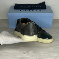 Lanvin Sneakers, Herre 'Mørkegrøn' Ruskind Lak Toe (44) 🌲