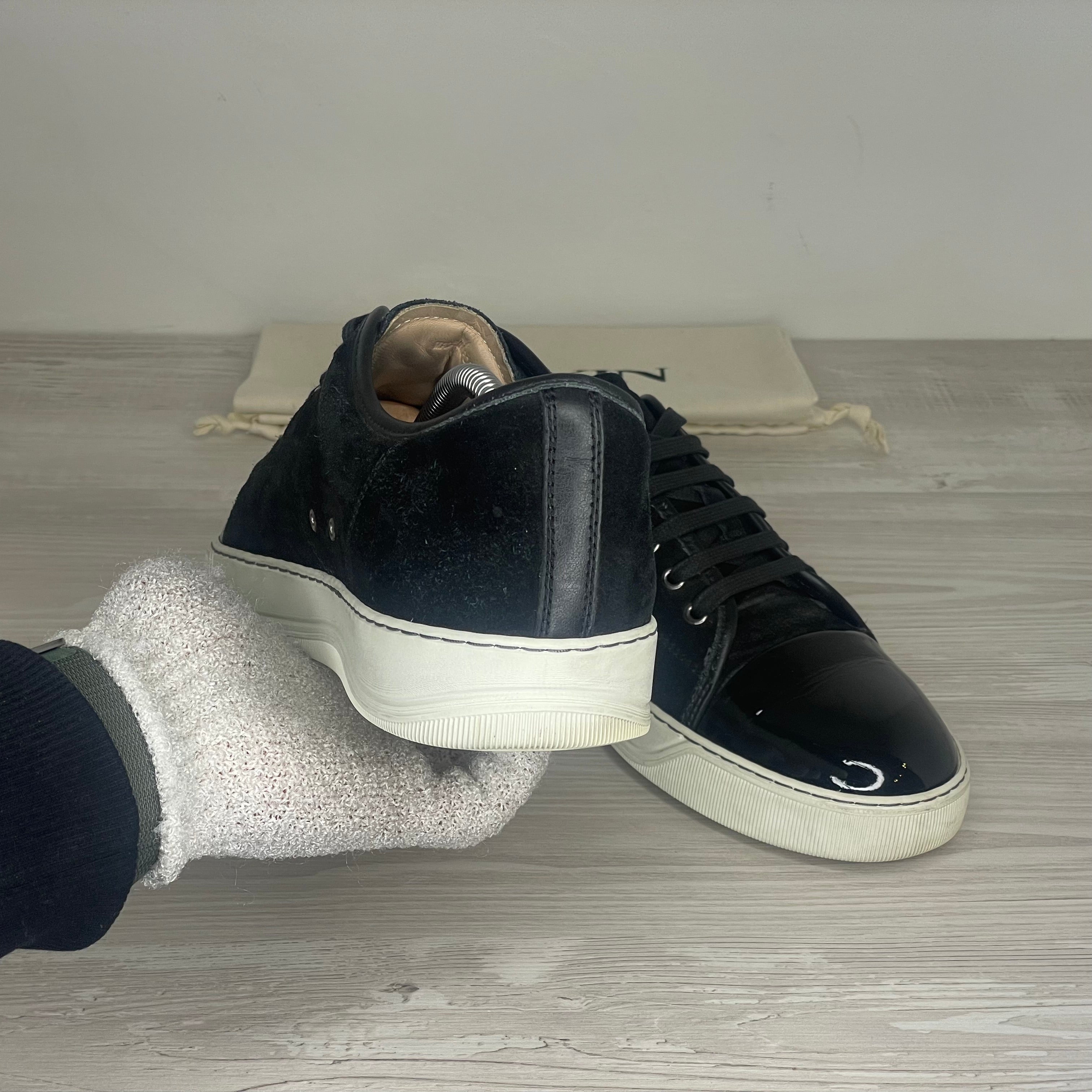 Lanvin Sneakers, Herre 'Sort' Ruskind Lak Toe (43) ⛳️