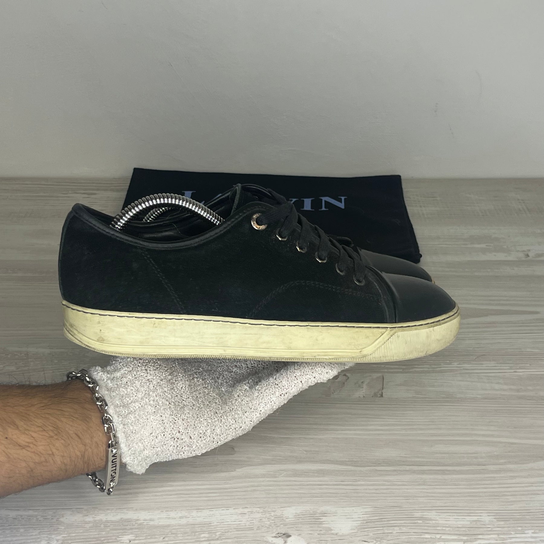 Lanvin Sneakers, Herre 'Sort' Ruskind Lak Toe (39) 😦