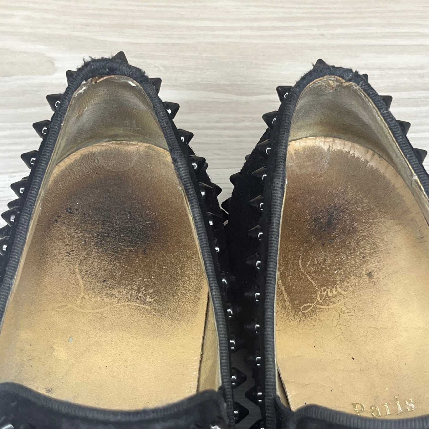 Christian Louboutin Sneakers, Herre 'Sort' Pik Boat Ruskind (41.5) 🤠