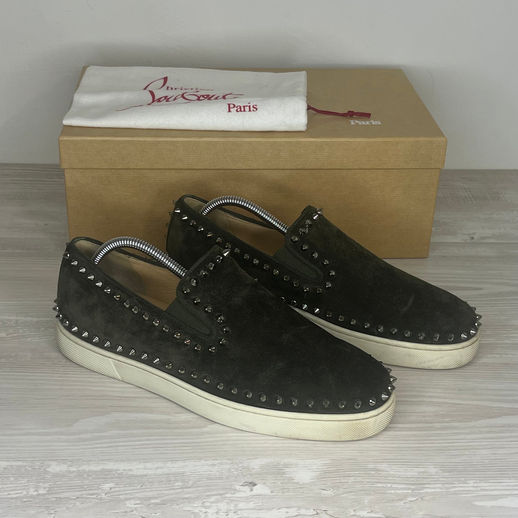 Christian Louboutin Sneakers, Herre Pik Boat 'Grøn' Bosco Metal (42.5) 😶‍🌫️