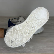 Alexander McQueen Sneakers, 'Hvid Læder' Blå Ruskind Hæl Oversized (40.5) 🌊