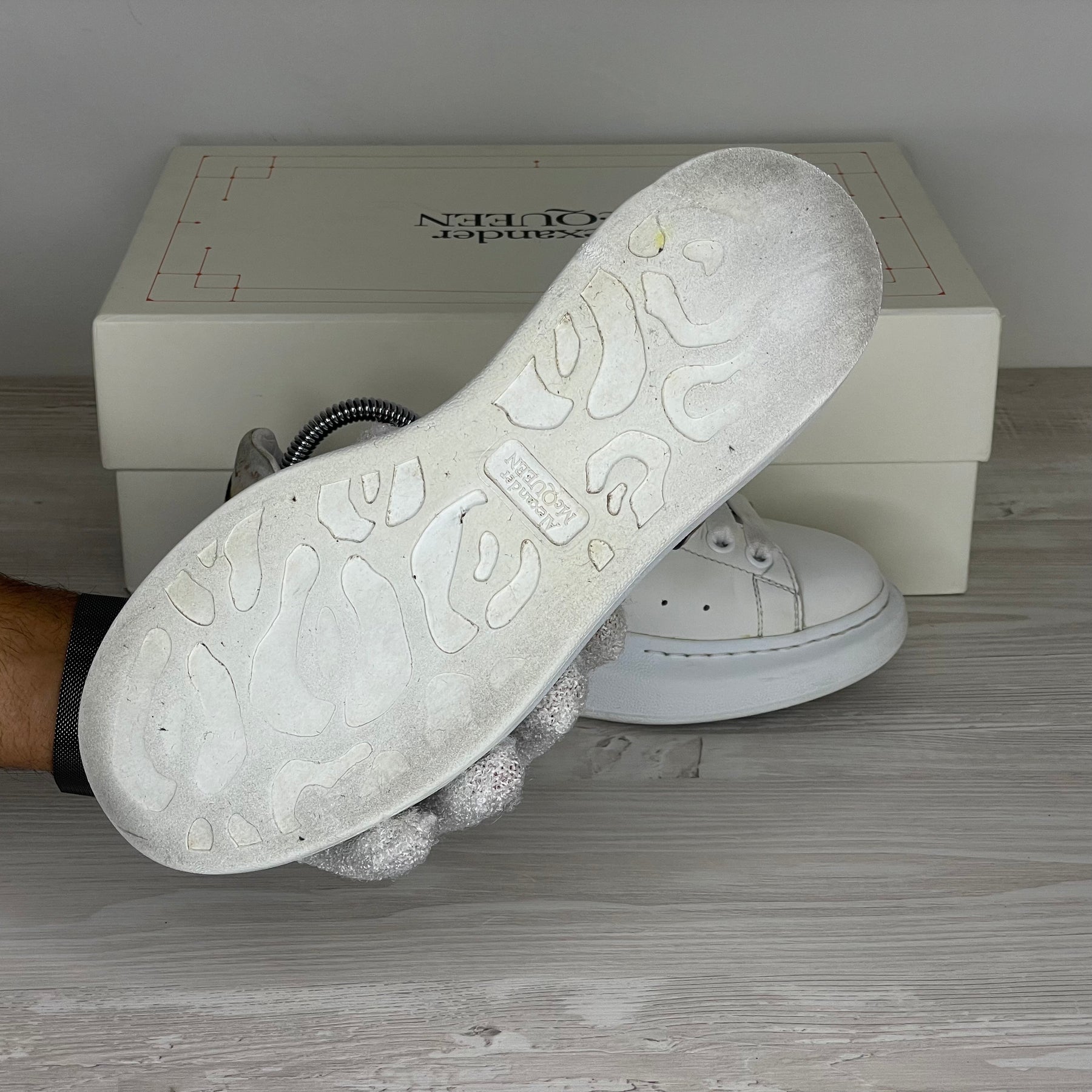 Alexander McQueen Sneakers, 'Hvid Læder' Oversized (38.5) 🚦