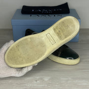 Lanvin Sneakers, Herre 'Mørkegrøn' Ruskind Lak Toe (44) 🌲