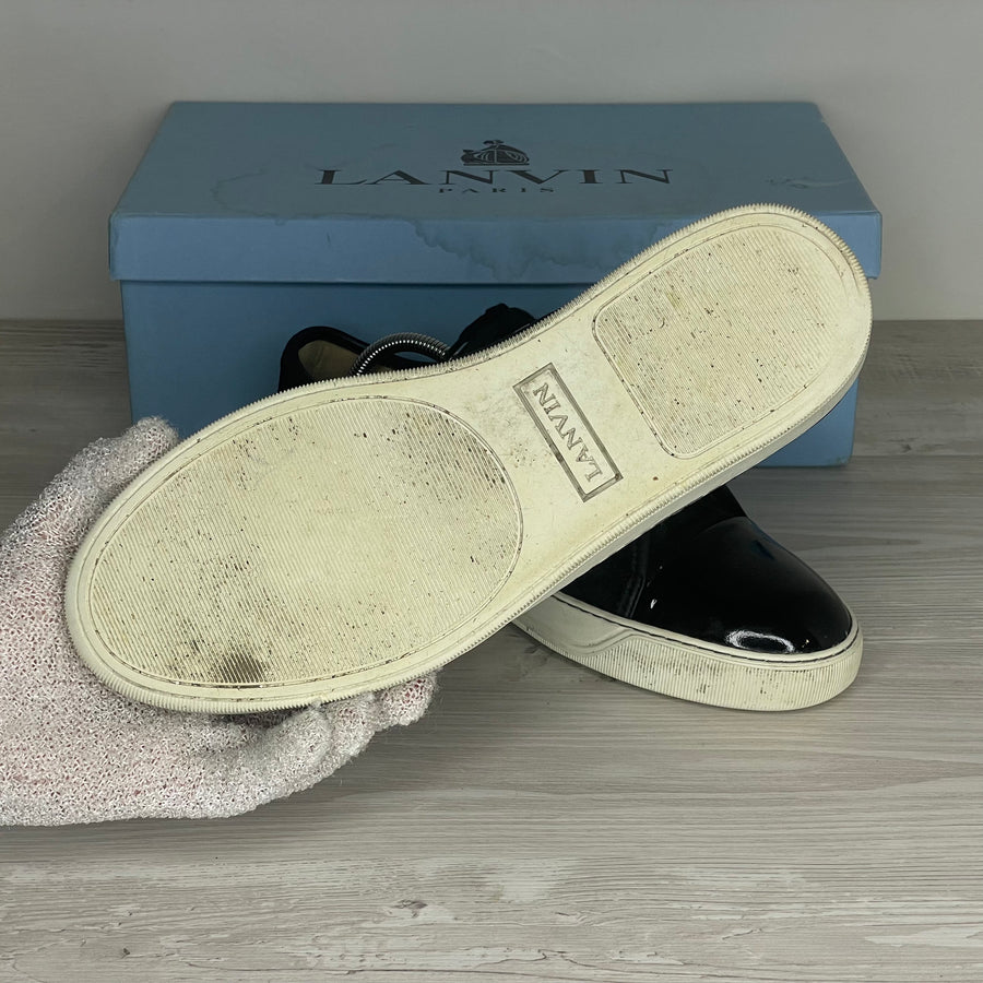 Lanvin Sneakers, Herre 'Sort Ruskind' Lak Toe (42) 🦖