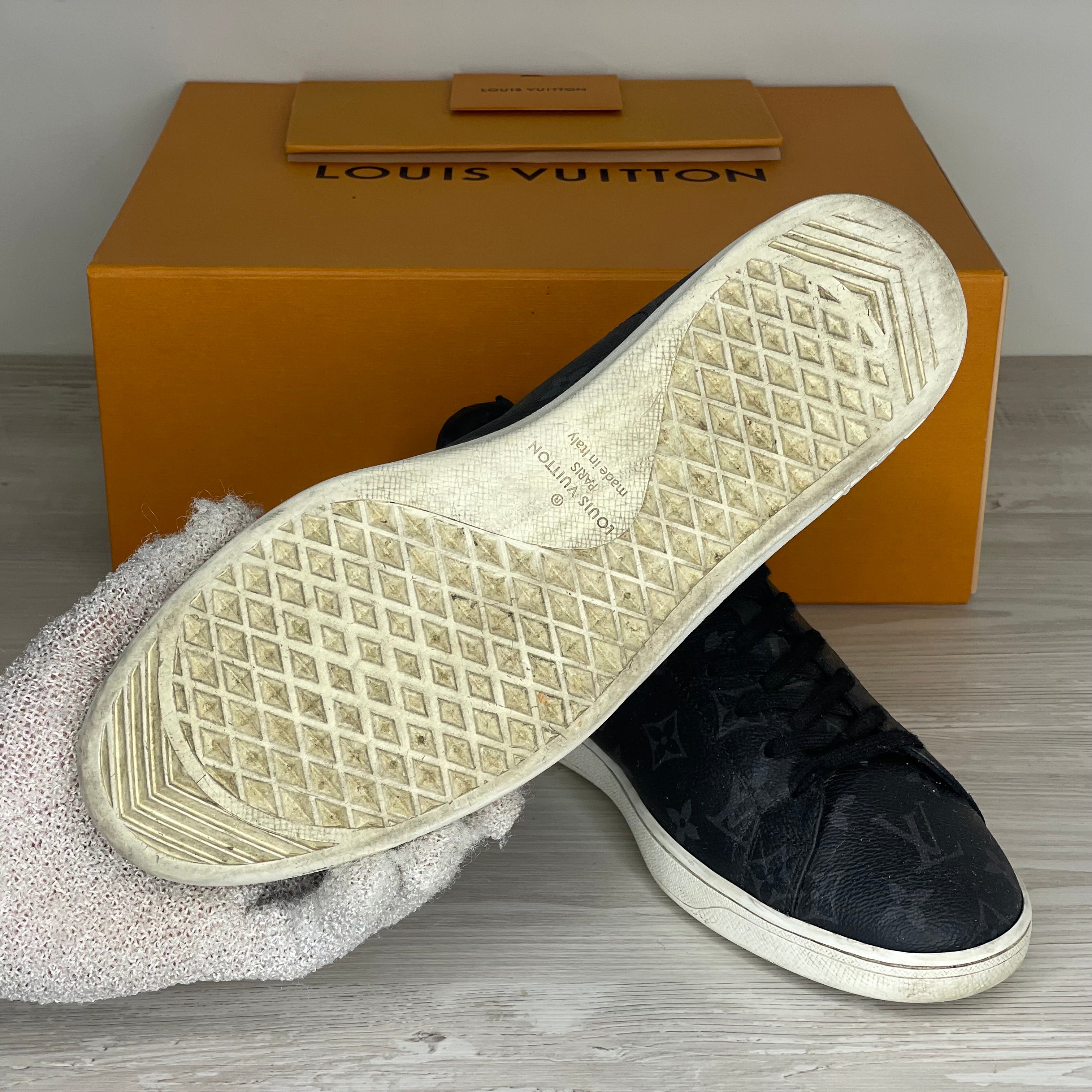 Louis Vuitton Sneakers, Herre 'Sort' Canvas LV Print Luxembourg (43) 🕊️