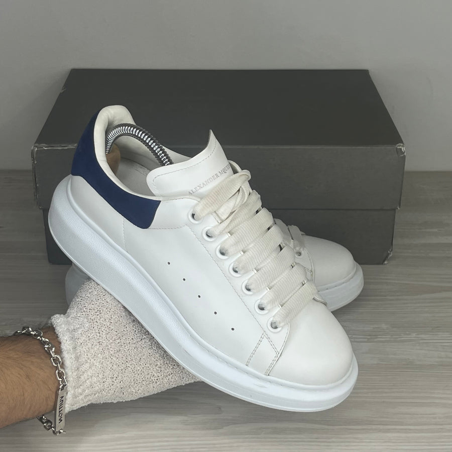 Alexander McQueen Sneakers, Herre 'Hvid' Ruskind Blå Hæld Oversized  (39) 🔵