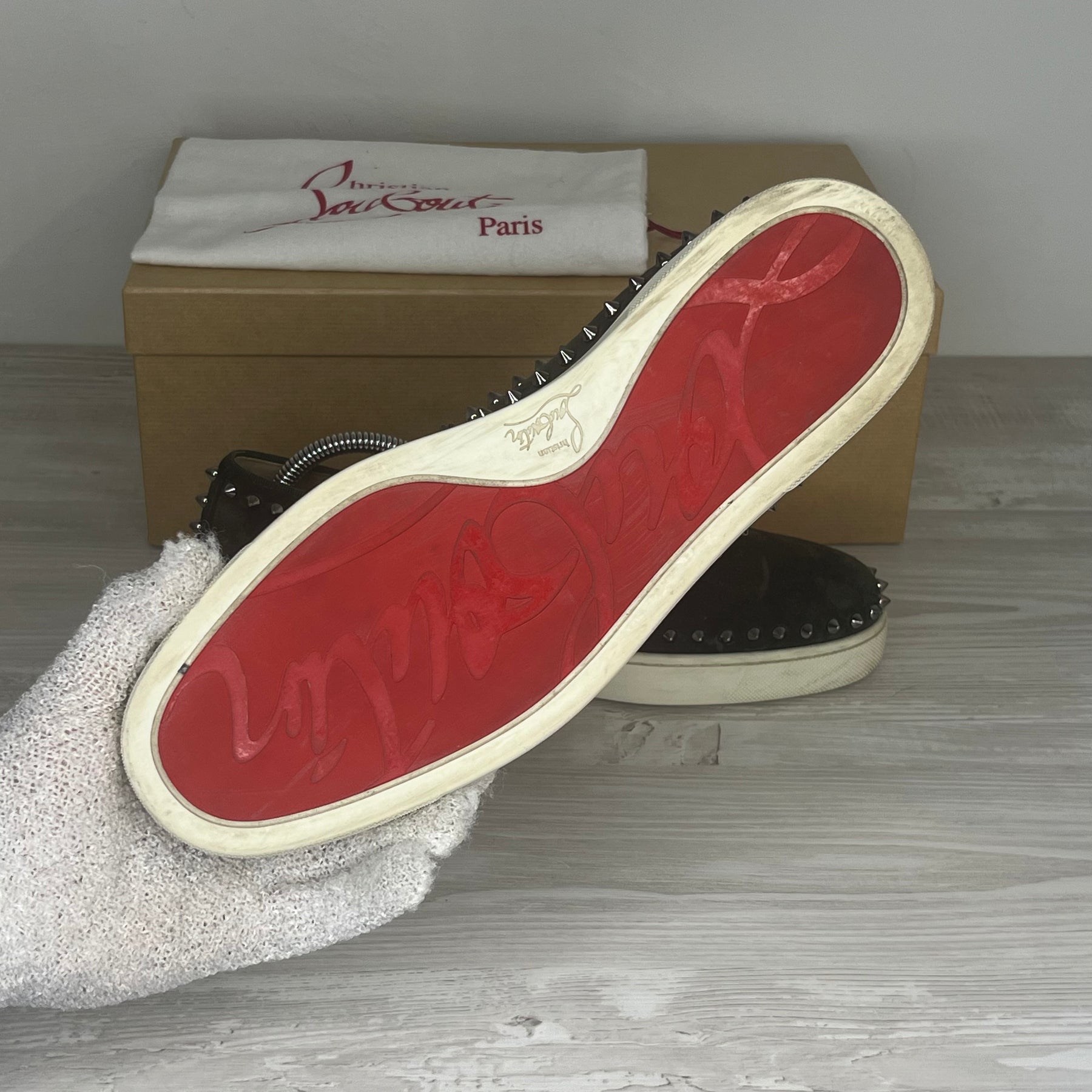 Christian Louboutin Sneakers, Herre Pik Boat 'Grøn' Bosco Metal (42.5) 😶‍🌫️