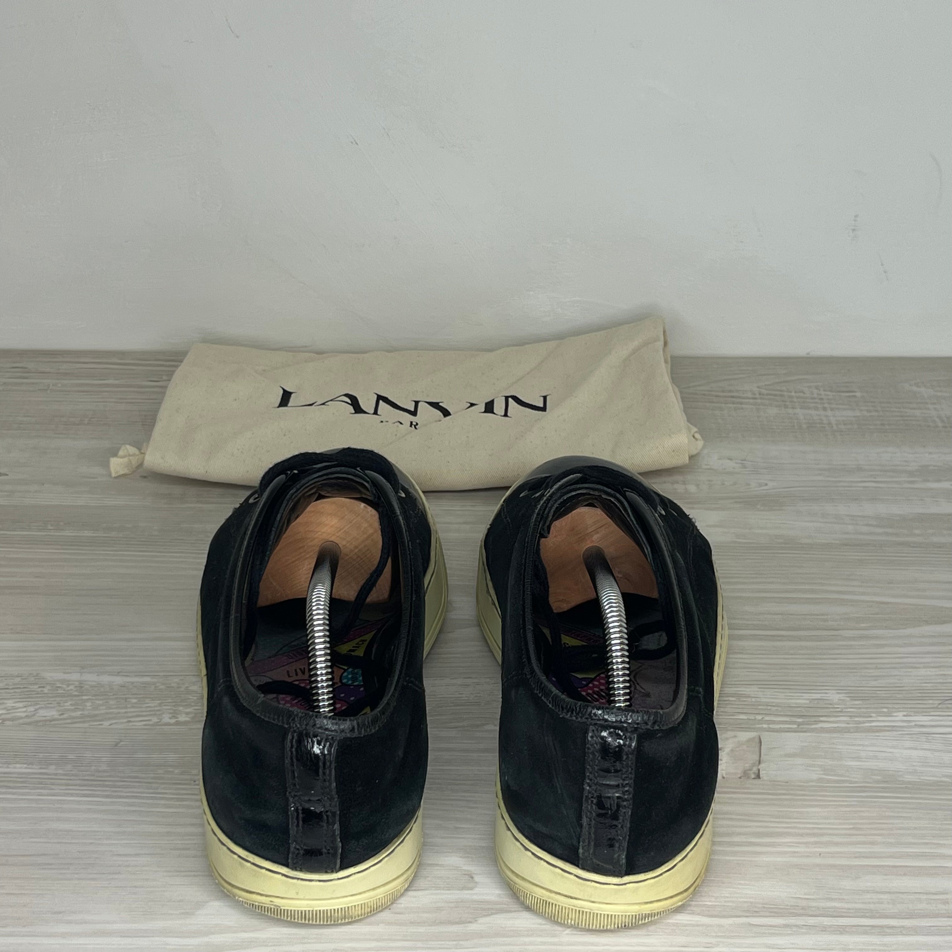 Lanvin Sneakers, Herre 'Navy Suede' Lak Toe (43) 😦
