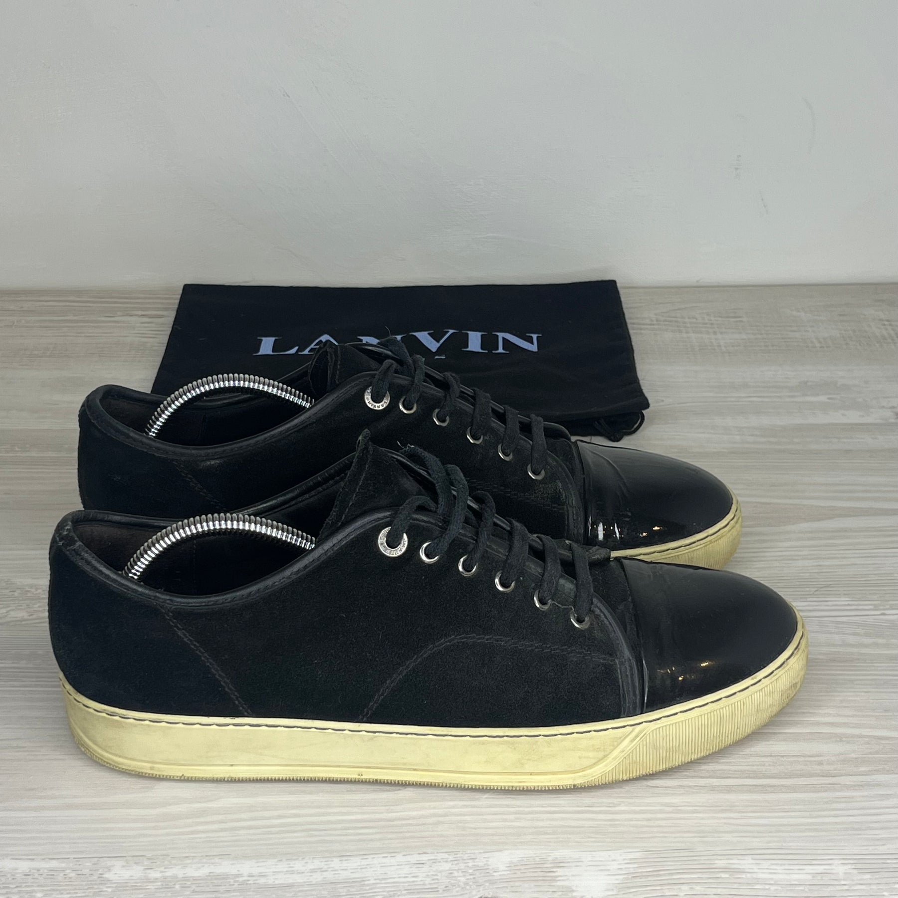 Lanvin Sneakers, Herre 'Sort' Ruskind Lak Toe (44) 🐾