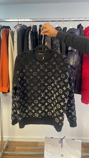 Louis Vuitton Trøje, Herre 'Sort' Gradient Monogram Fil Coupe Sweatshirt (S) 😁