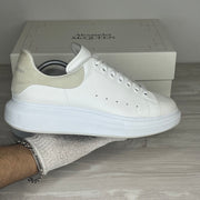 Alexander McQueen Sneakers, Herre 'Hvid' Grå Ruskind Hæl Oversized (44.5) ✉️