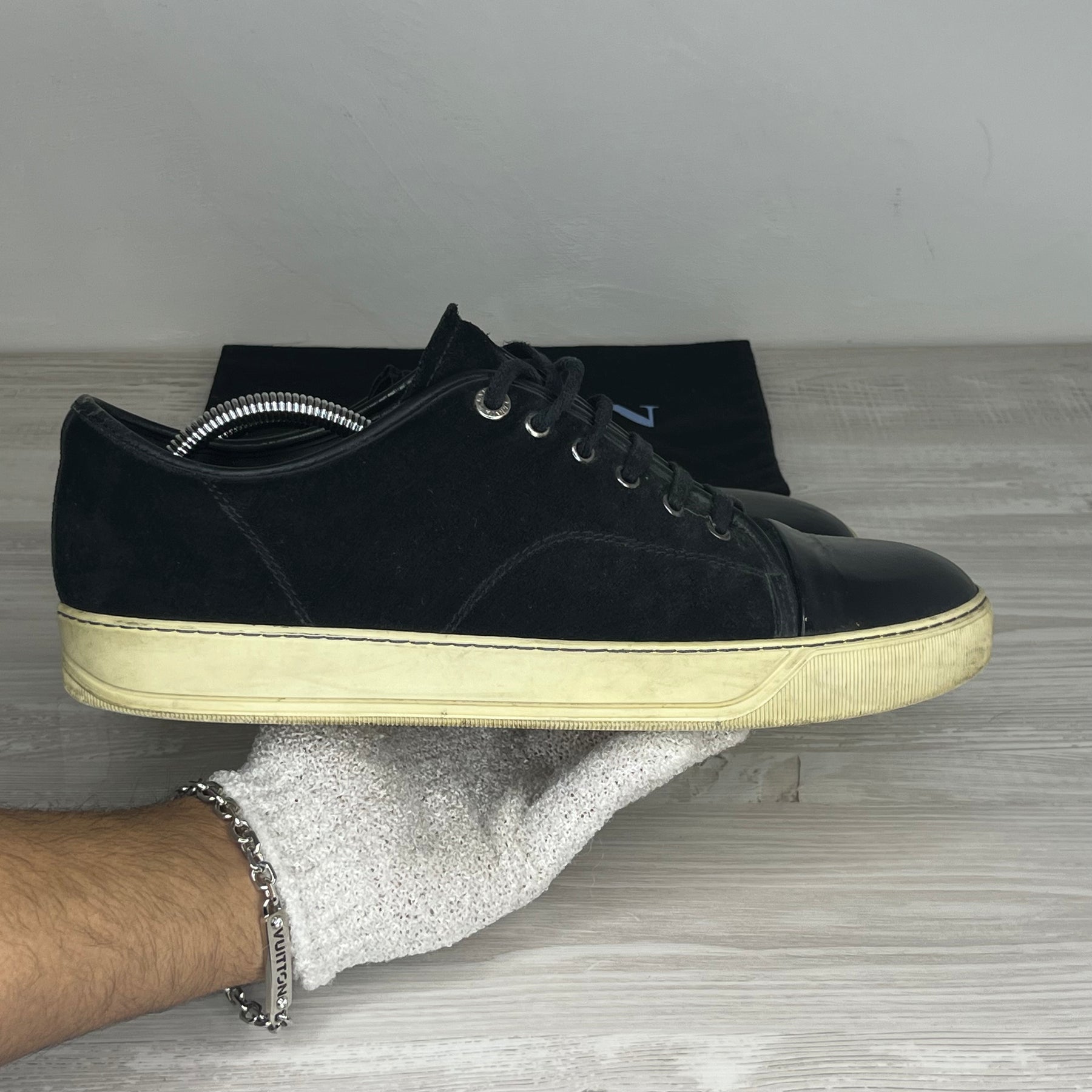Lanvin Sneakers, Herre 'Sort' Ruskind Lak Toe (44) 🐾