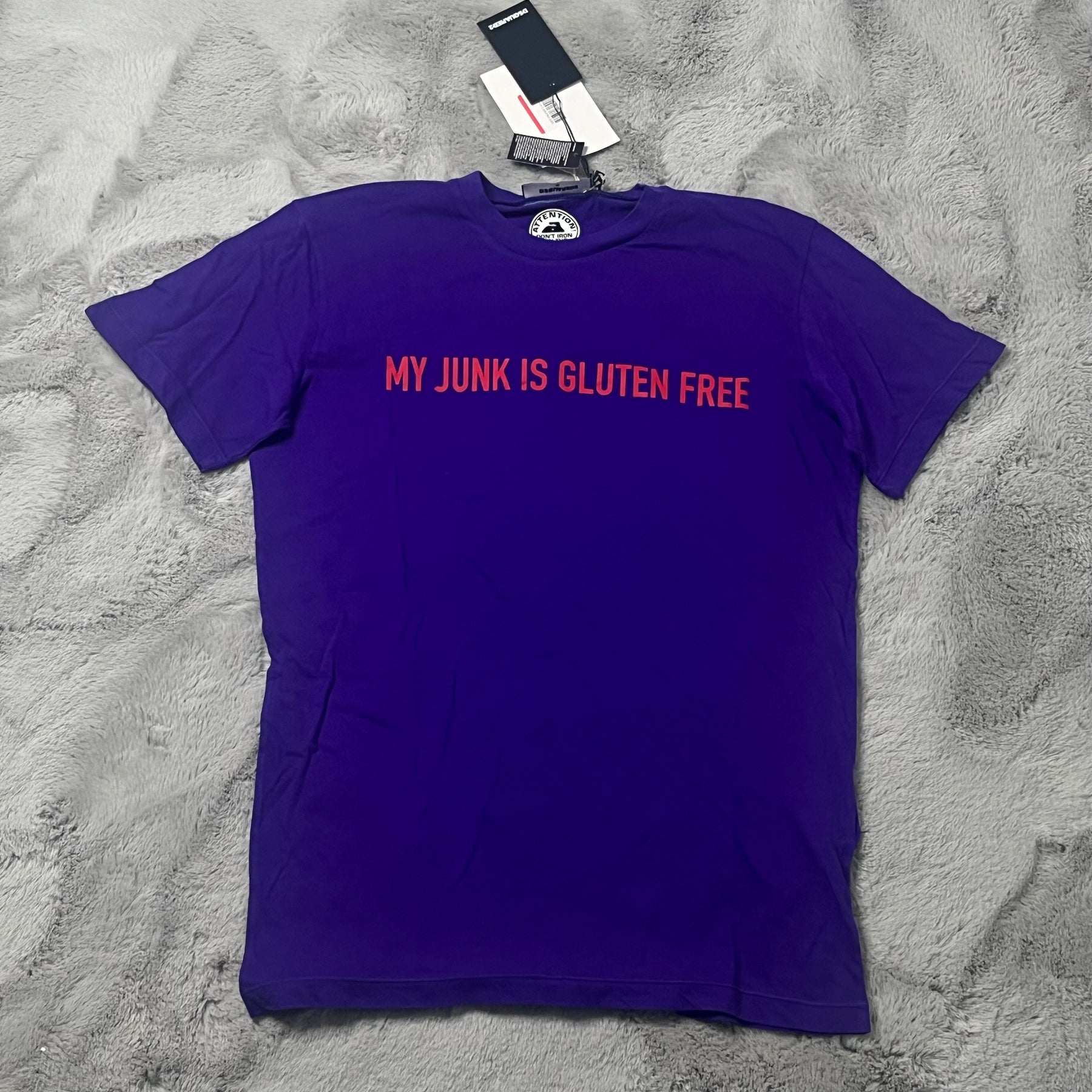 Dsquared2 T-Shirt, Herre 'Lilla' My Junk Is Gluten Free (M) 🍔