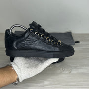 Balenciaga Sneakers, Arena 'Sort' Læder Low Top (37) 🥷🏻
