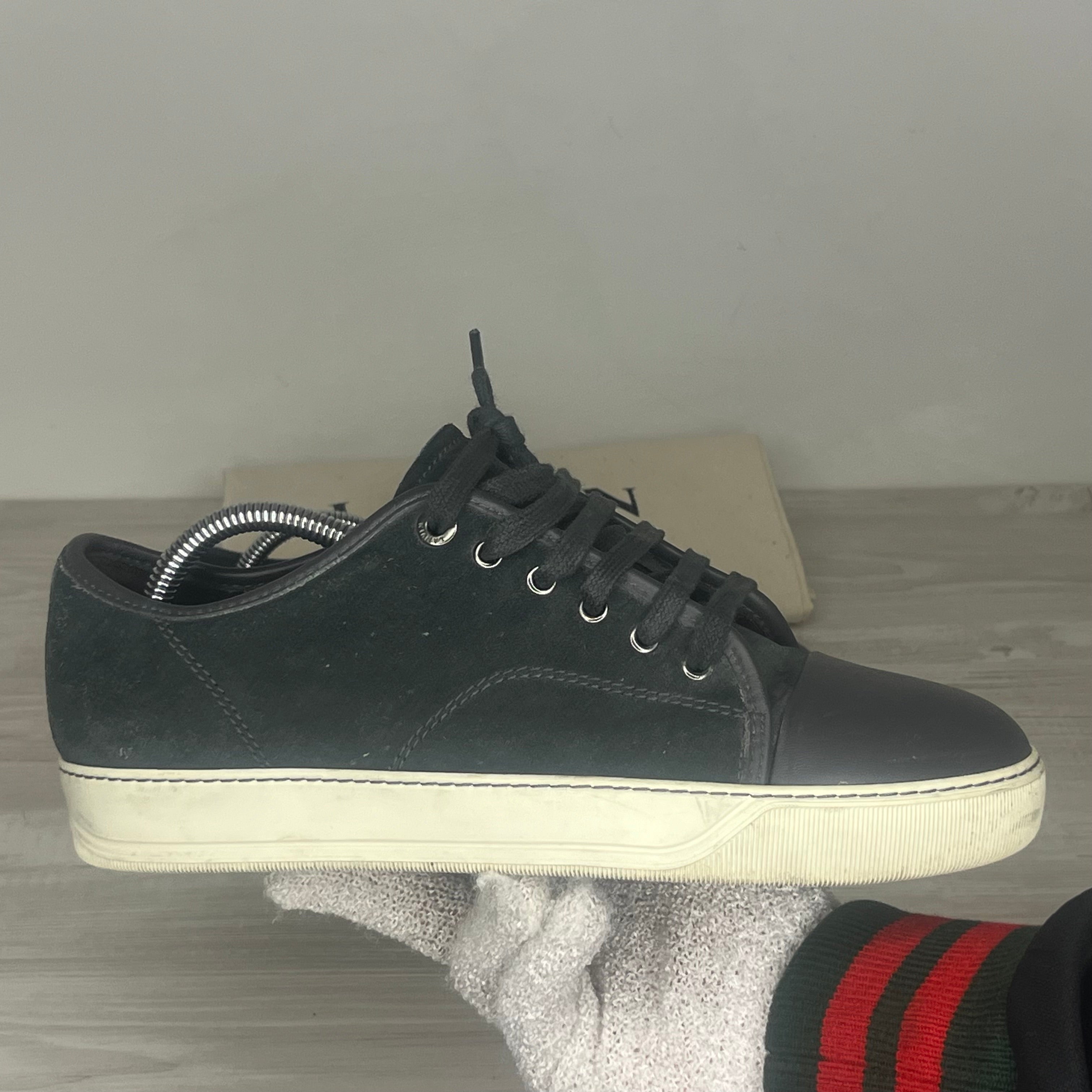 Lanvin Sneakers, Dark Green Suede 'Mat Toe' (40)