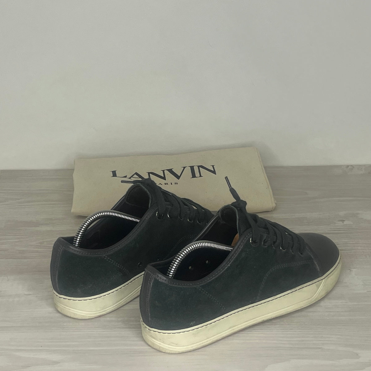 Lanvin Sneakers, Dark Green Suede 'Mat Toe' (40)