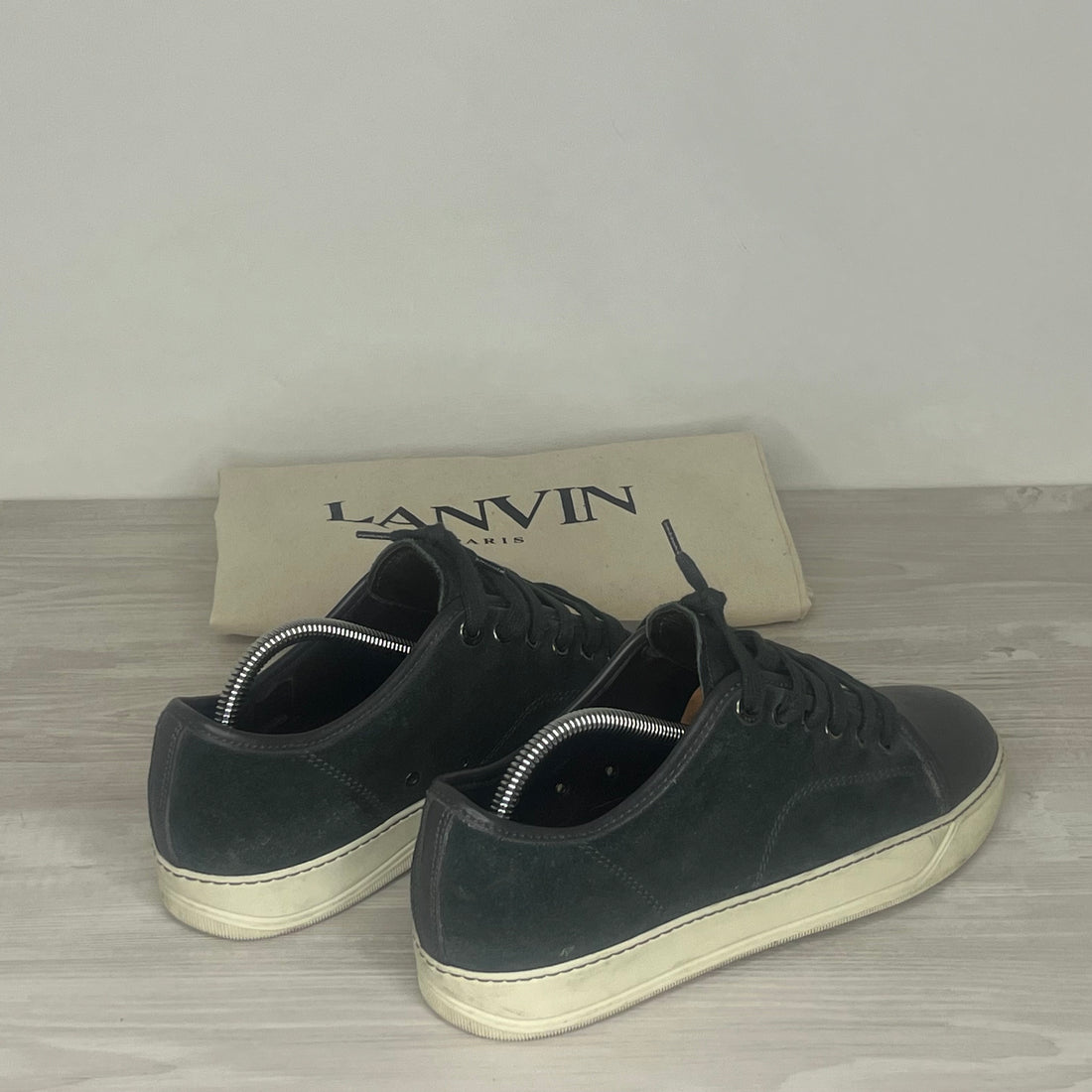 Lanvin Sneakers, Dark Green Suede &