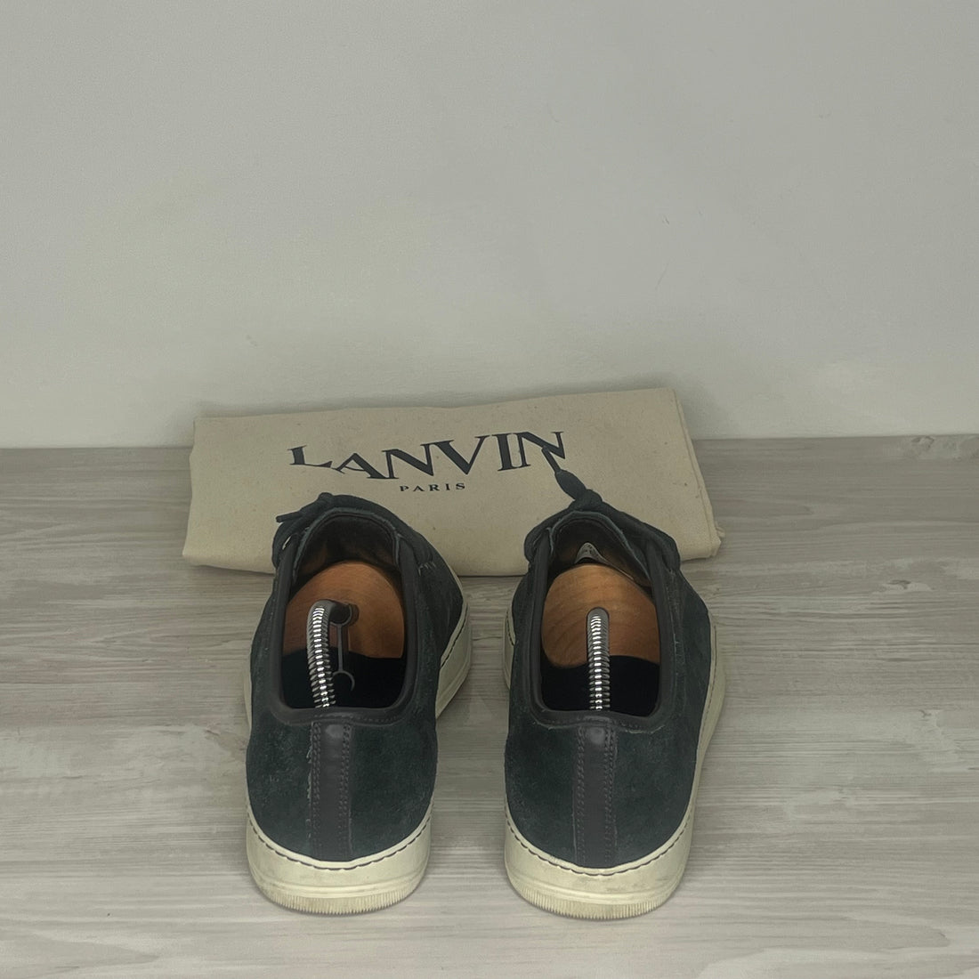 Lanvin Sneakers, Dark Green Suede &
