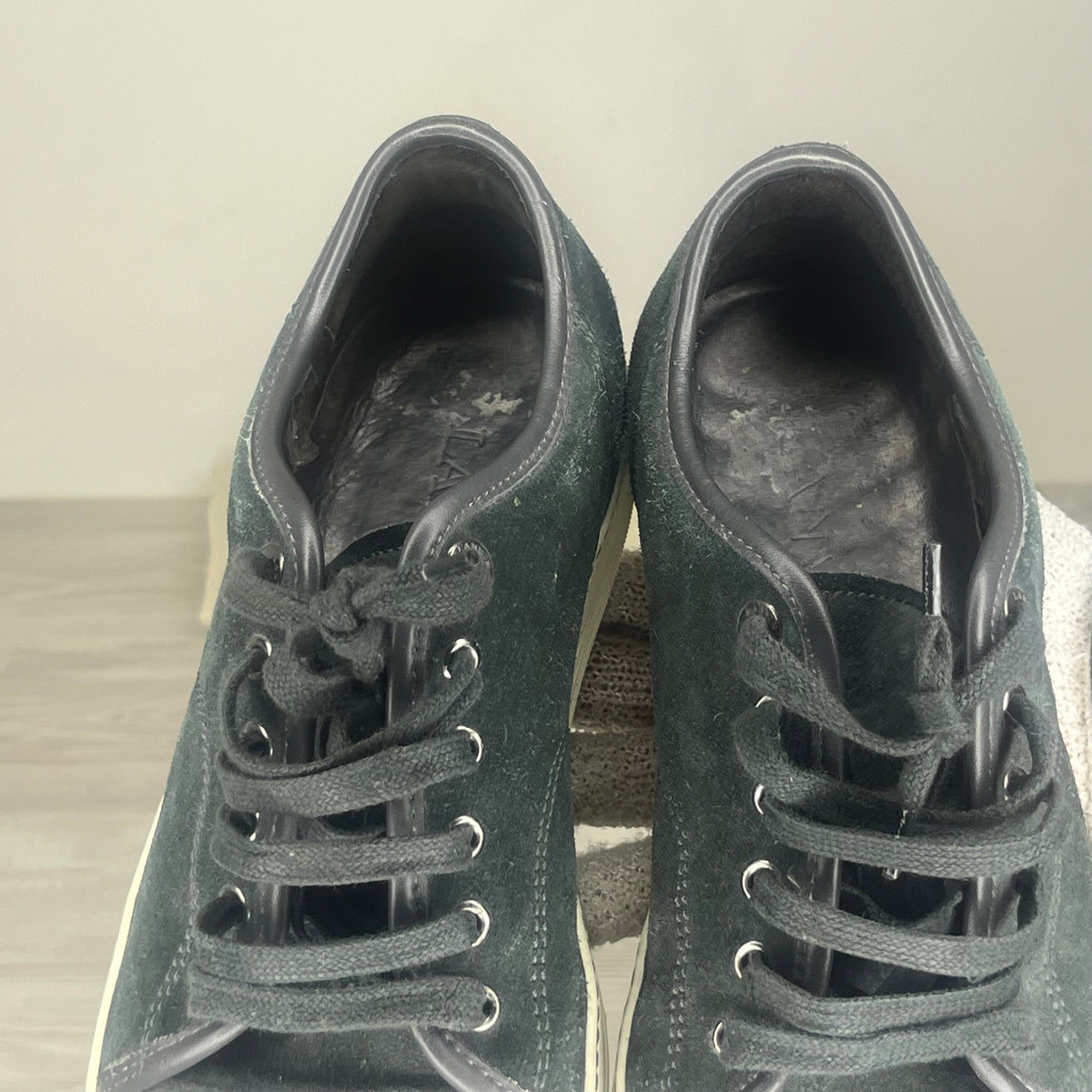 Lanvin Sneakers, Dark Green Suede 'Mat Toe' (40)