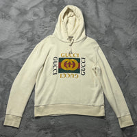 1_Gucci Hoodie, Herre 'Creme' Fake Logo (Small) 🎉