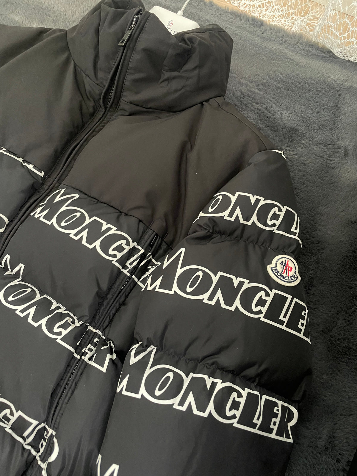 Moncler Jacket, "Faiveley" Logo Print Quilted Down (M3)