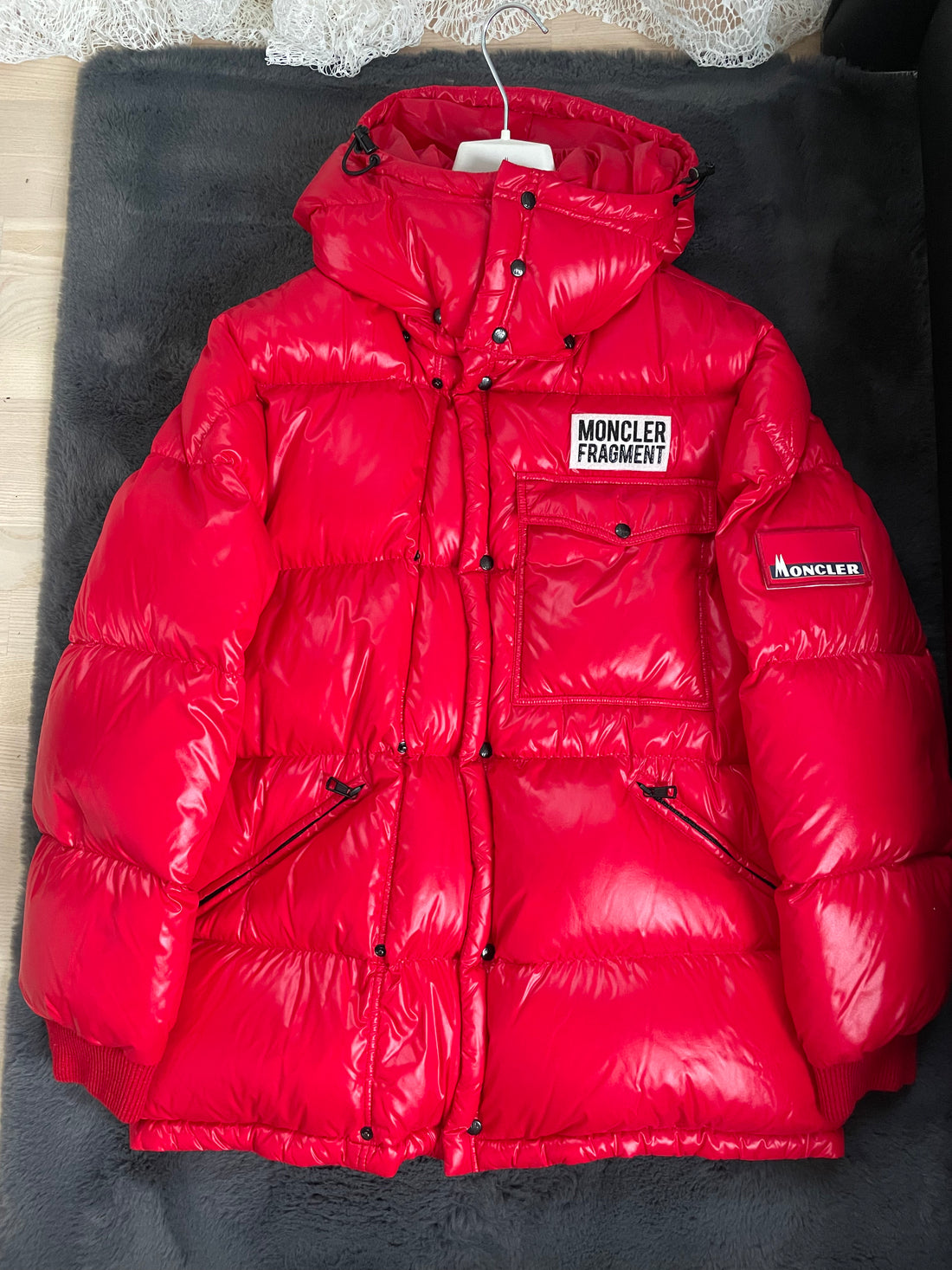 Moncler Jacket, Genius 7 Moncler Fragment Hiroshi Fujiwara - "Anthem" Red (M2)