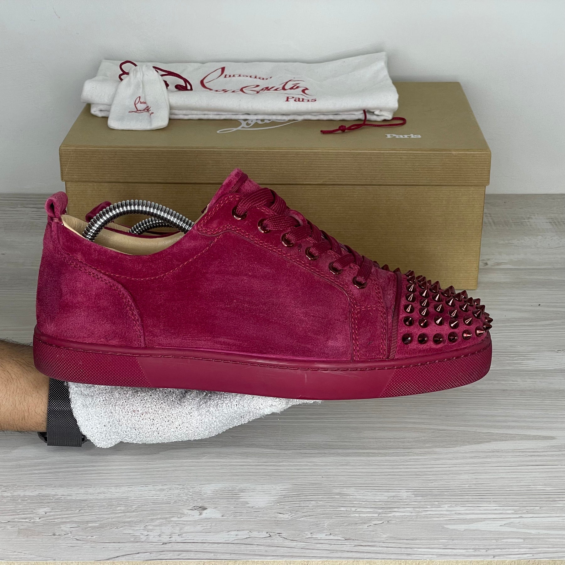 Christian Louboutin Sneakers, 'Sanguine' Junior Spikes (41.5) 📍